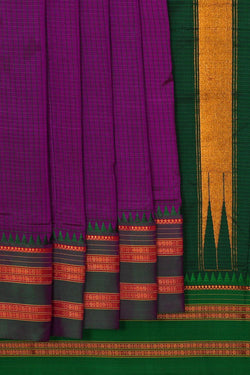 Image of Narayanpet Silk Magenta Purple Saree