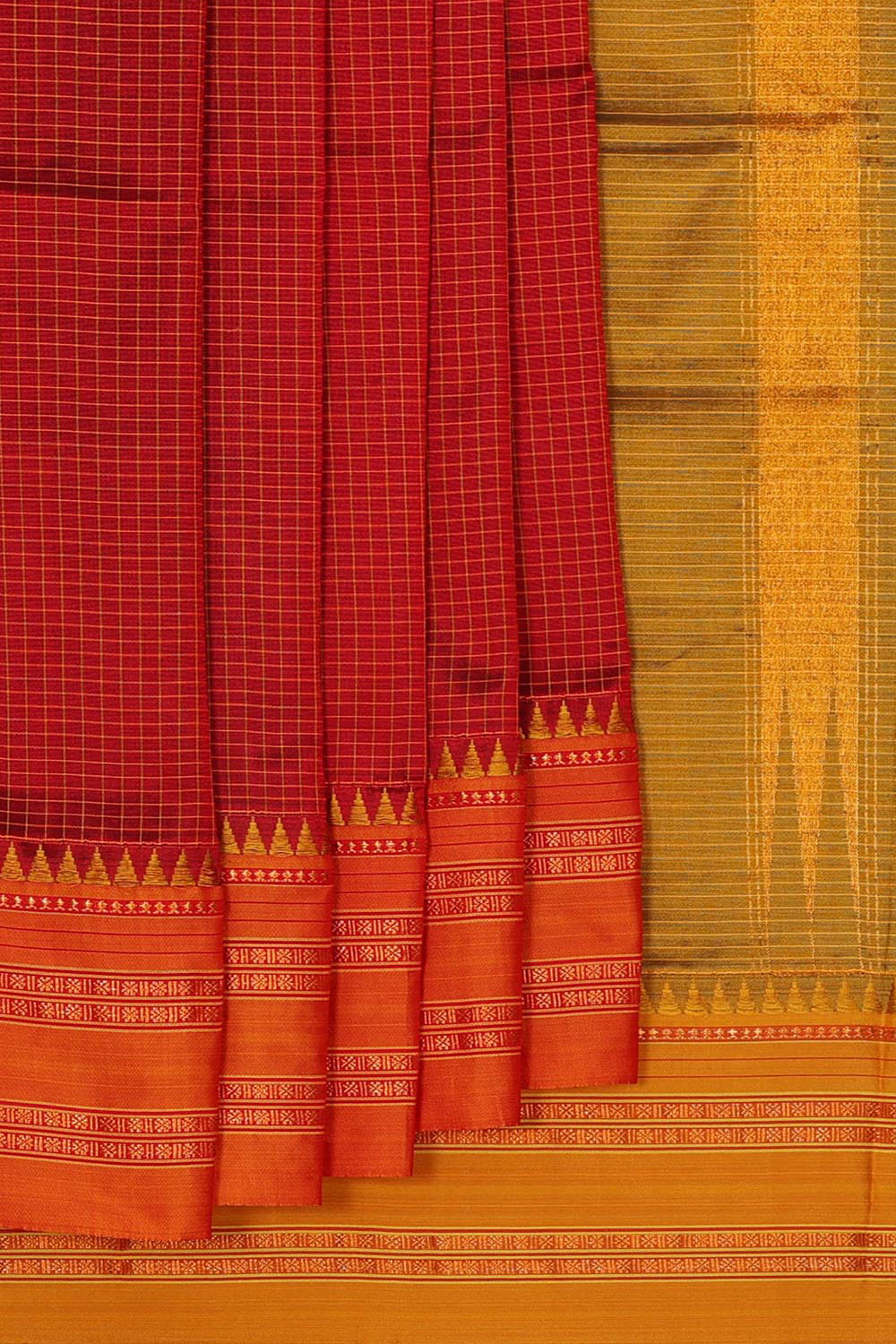 Narayanpet Silk Red Saree