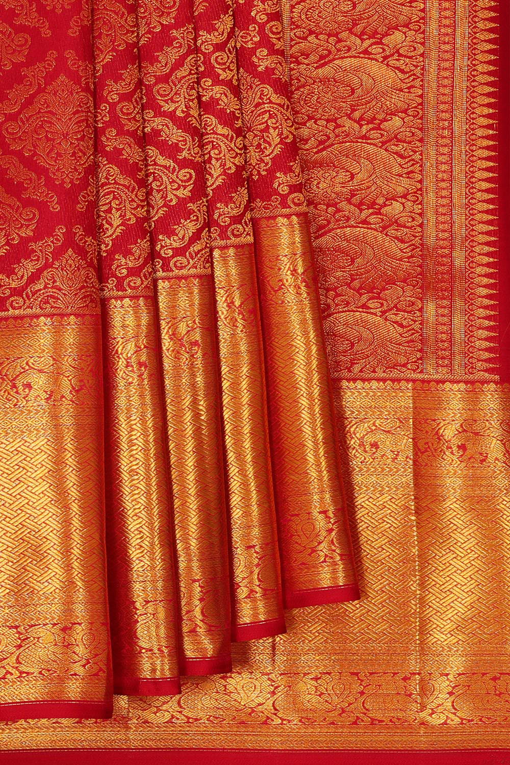 Kanchipattu Red Brocade Saree