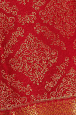 Image of Kanchipattu Red Brocade Saree