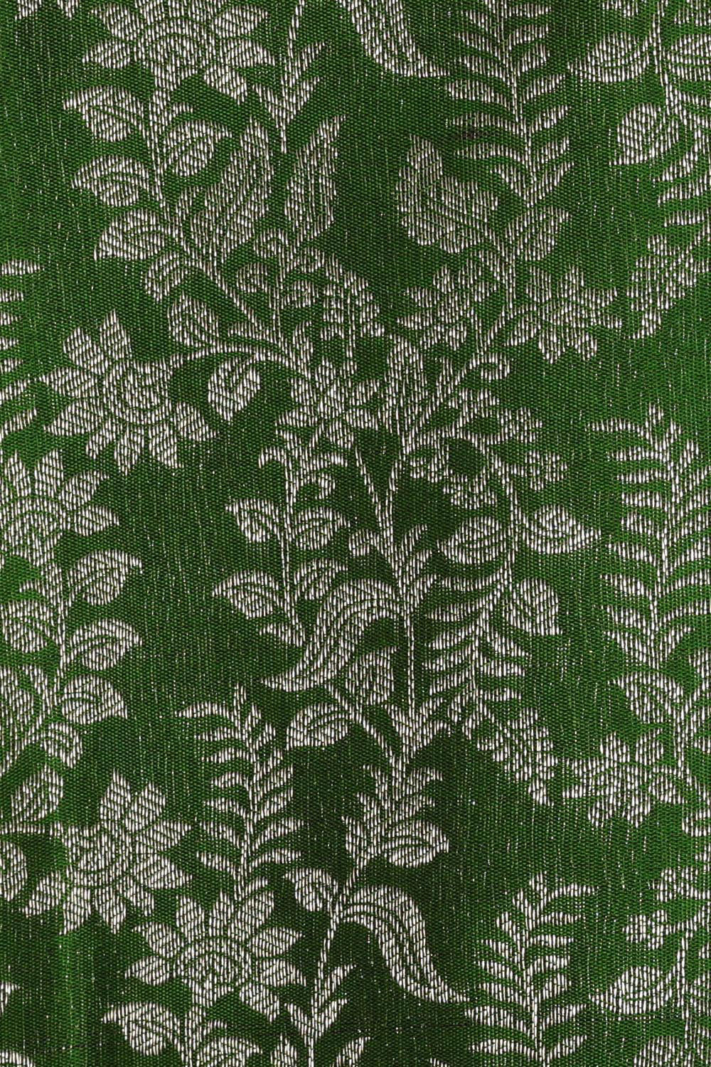 Kanchipattu Leaf Green Brocade Saree