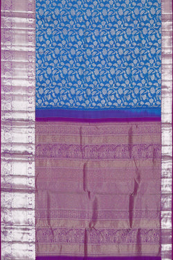 Image of Kanchipattu Ocean Blue Brocade Saree