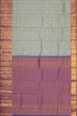 Image of Kanchipattu Grey Brocade Saree