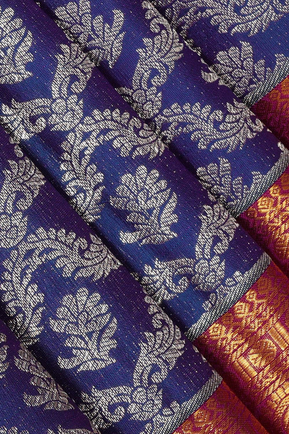 Kanchipattu Dark Blue Brocade Saree