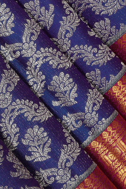 Image of Kanchipattu Dark Blue Brocade Saree