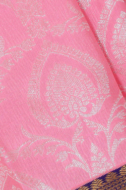 Image of Kanchipattu Pink Brocade Saree