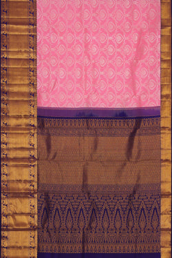 Image of Kanchipattu Pink Brocade Saree