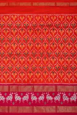 Image of Ikat Orange Pavada Unstitched Set