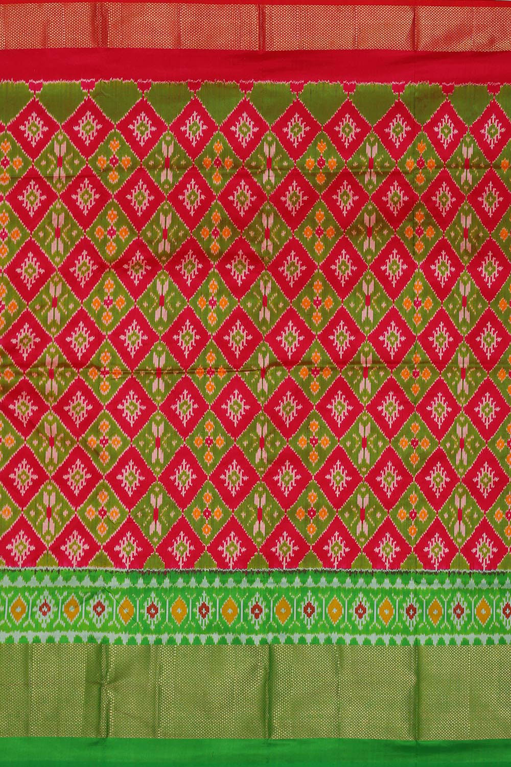 Ikat Reddish Pink Pavada Unstitched Set