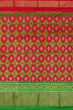 Image of Ikat Reddish Pink Pavada Unstitched Set