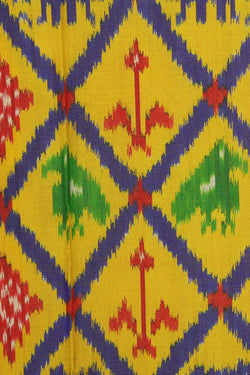 Image of Ikat Yellow Pavada Unstitched Set