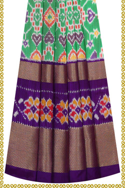 Image of Ikat Green Pavada Unstitched Set