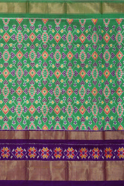 Image of Ikat Green Pavada Unstitched Set