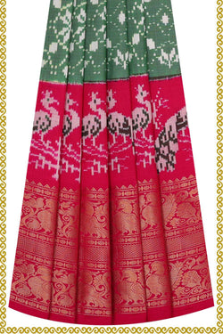 Image of Ikat Green Pavada Unstitched Set