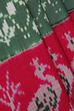 Image of Ikat Green Pavada Unstitched Set