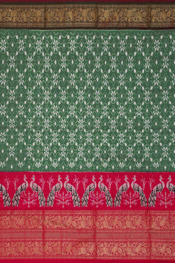 Image of Ikat Green Pavada Unstitched Set