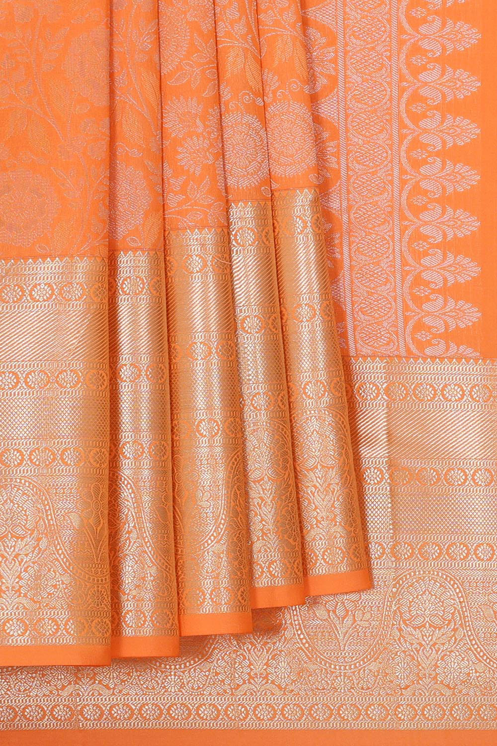 Kanchipattu Peach Brocade Saree