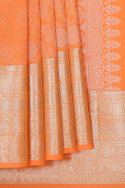 Image of Kanchipattu Peach Brocade Saree