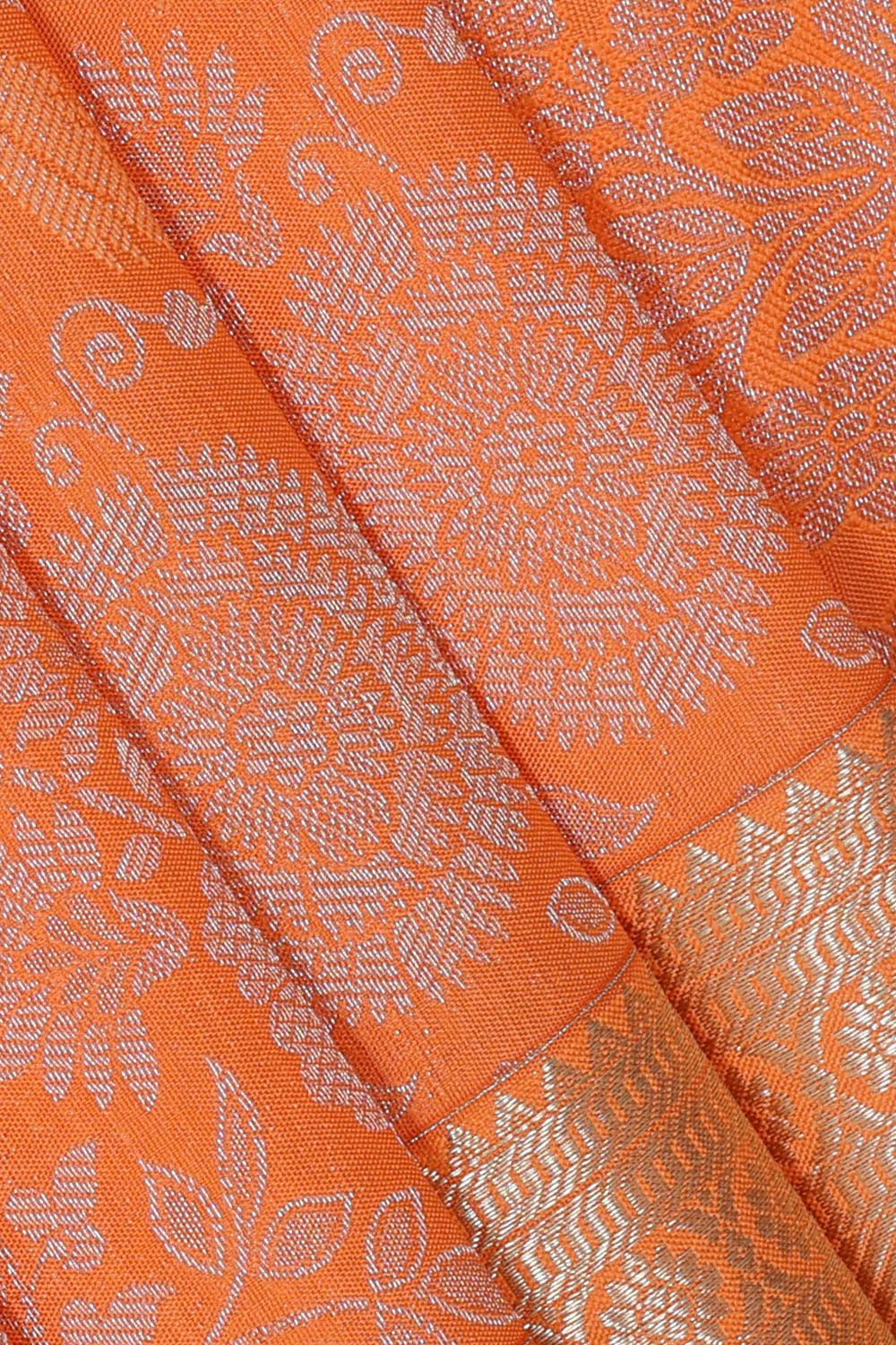 Kanchipattu Peach Brocade Saree