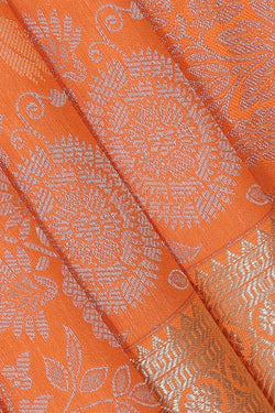 Image of Kanchipattu Peach Brocade Saree