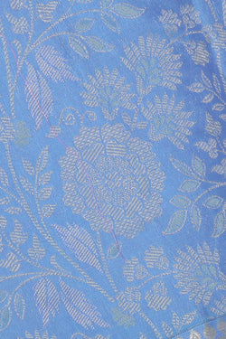 Image of Kanchipattu Misty Blue Brocade Saree