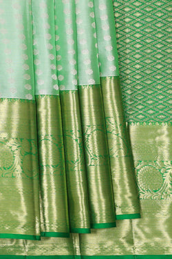 Image of Kanchipattu Mint Green Brocade Saree