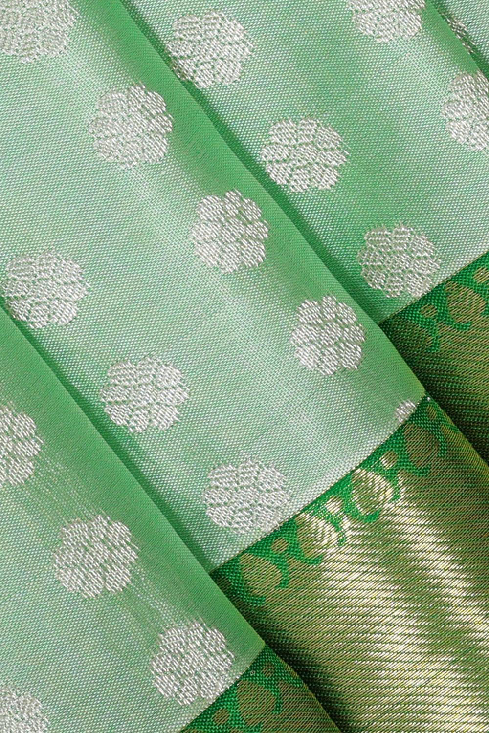 Kanchipattu Mint Green Brocade Saree