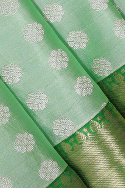 Image of Kanchipattu Mint Green Brocade Saree