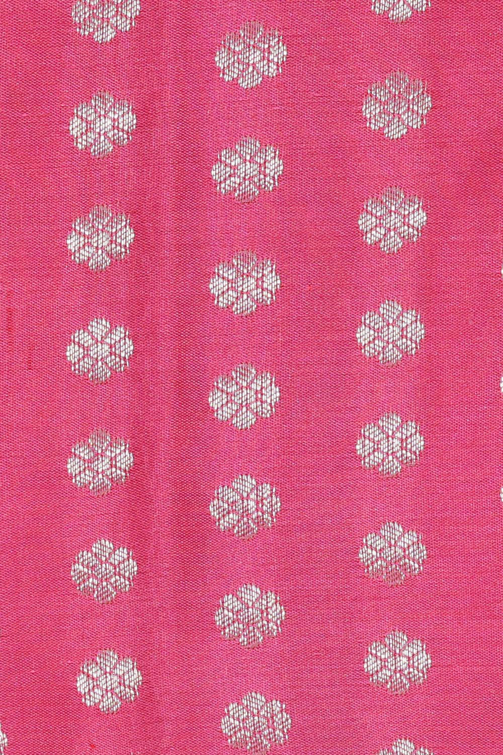 Kanchipattu Rose Pink Brocade Saree