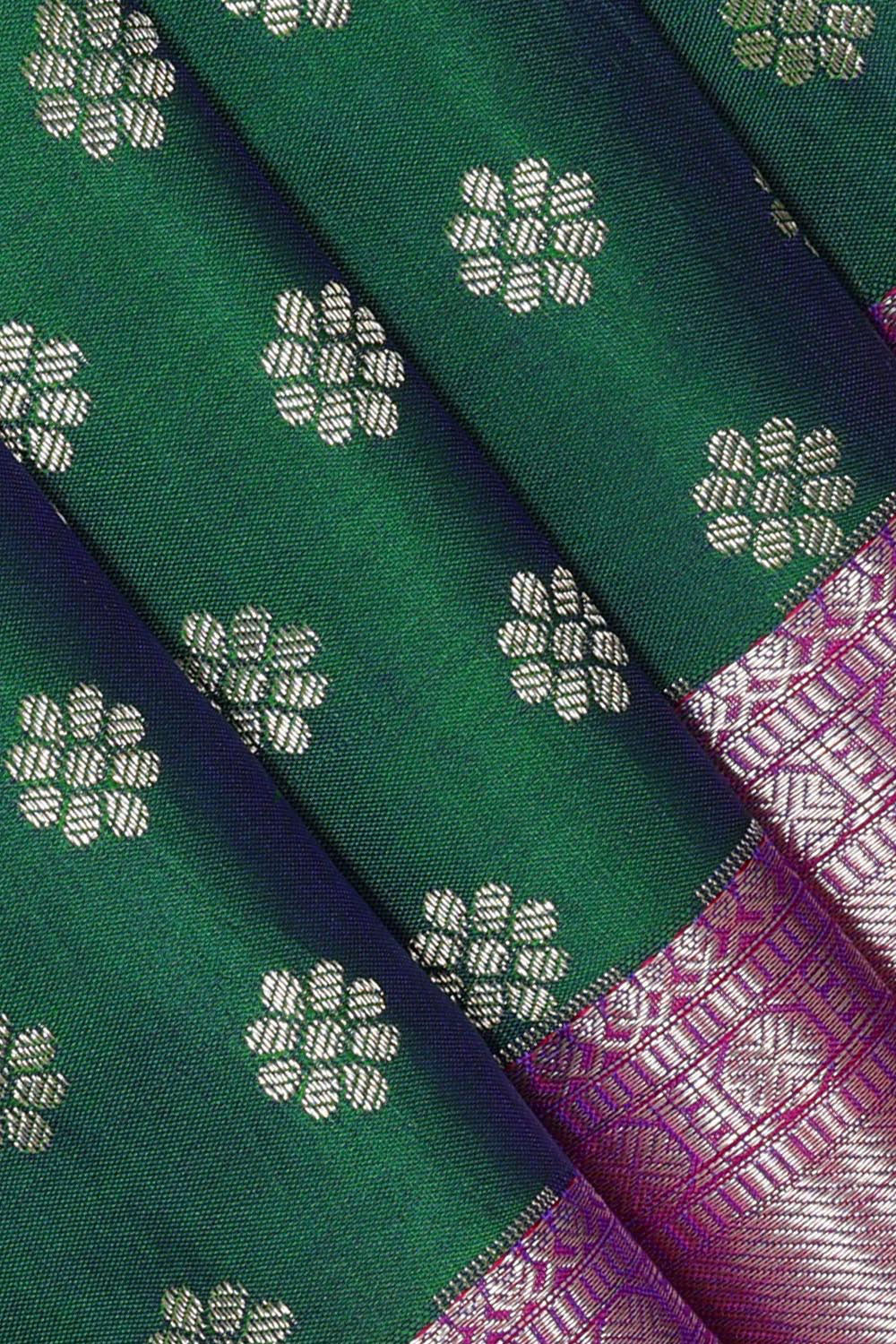 Kanchipattu Dark Green Brocade Saree