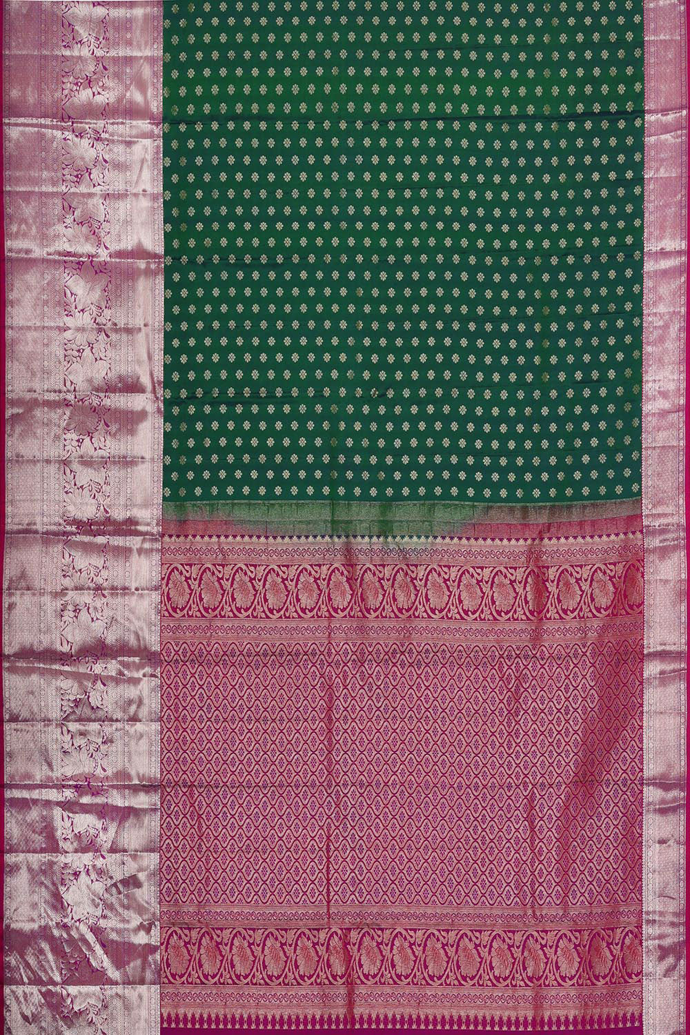 Kanchipattu Dark Green Brocade Saree