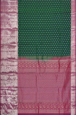 Image of Kanchipattu Dark Green Brocade Saree