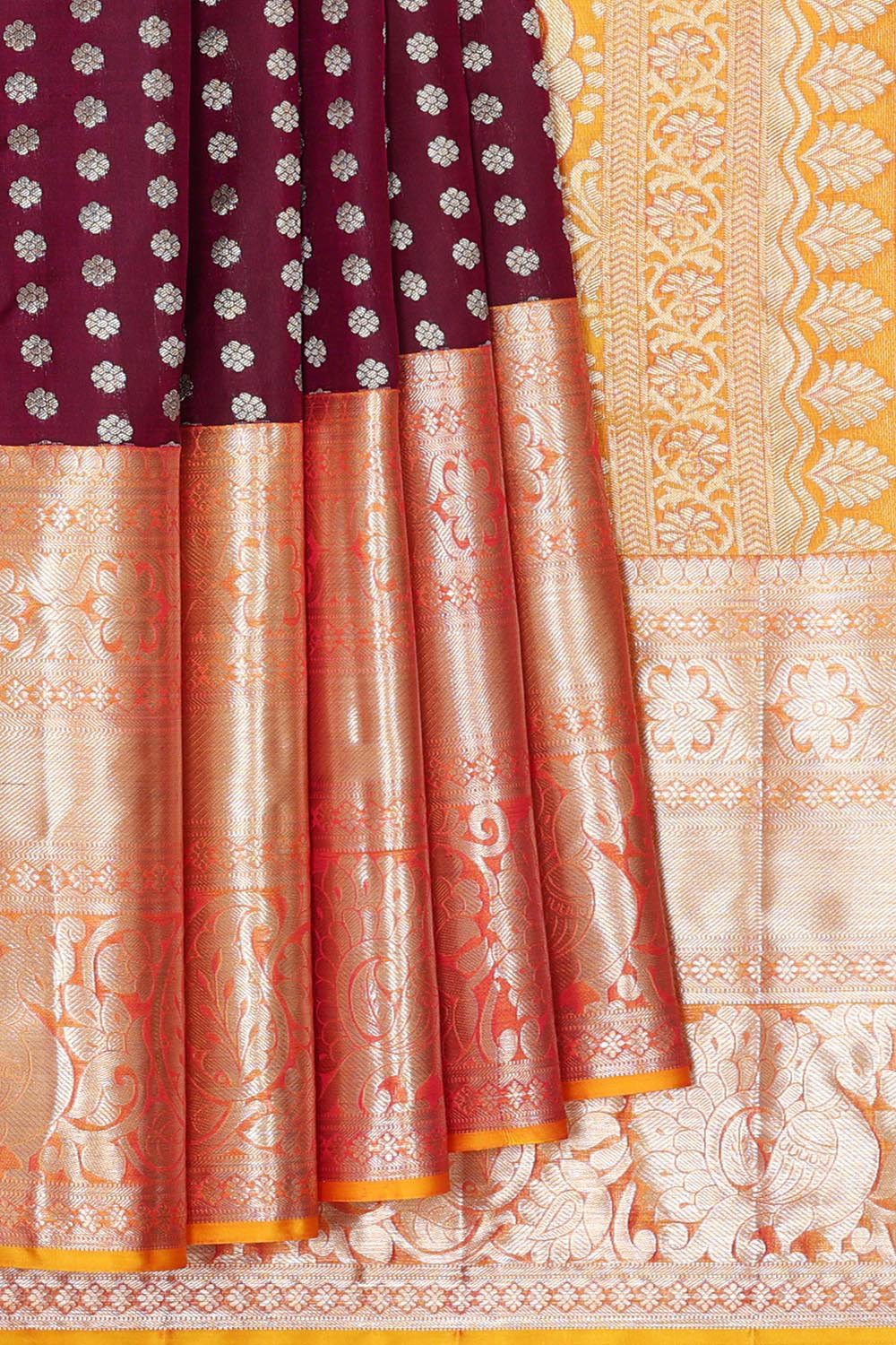 Kanchipattu Wine Brocade Saree