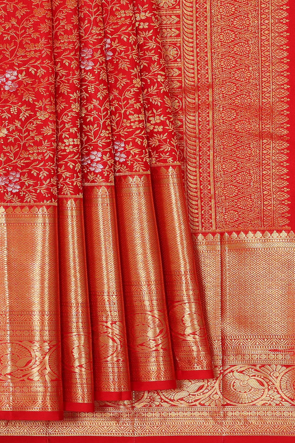 Kanchipattu Red Brocade Saree