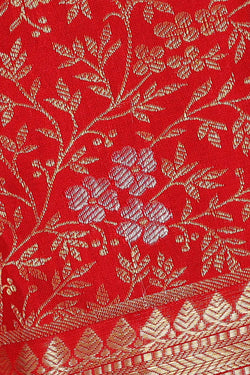 Image of Kanchipattu Red Brocade Saree