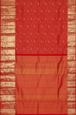 Image of Kanchipattu Red Brocade Saree