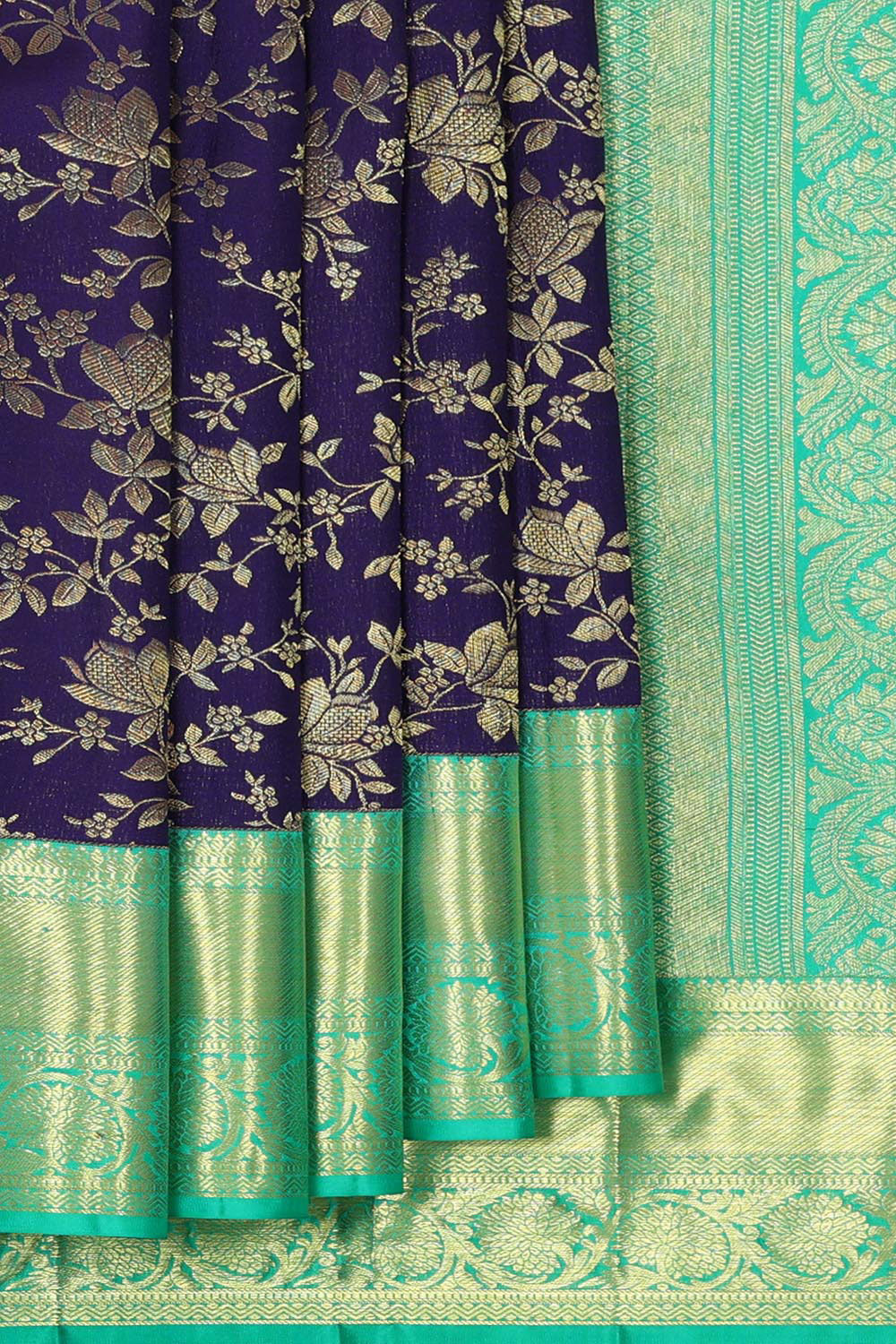 Kanchipattu Violet Brocade Saree