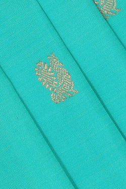 Image of Kanchipattu Aqua Blue Brocade Saree