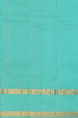 Image of Kanchipattu Aqua Blue Brocade Saree