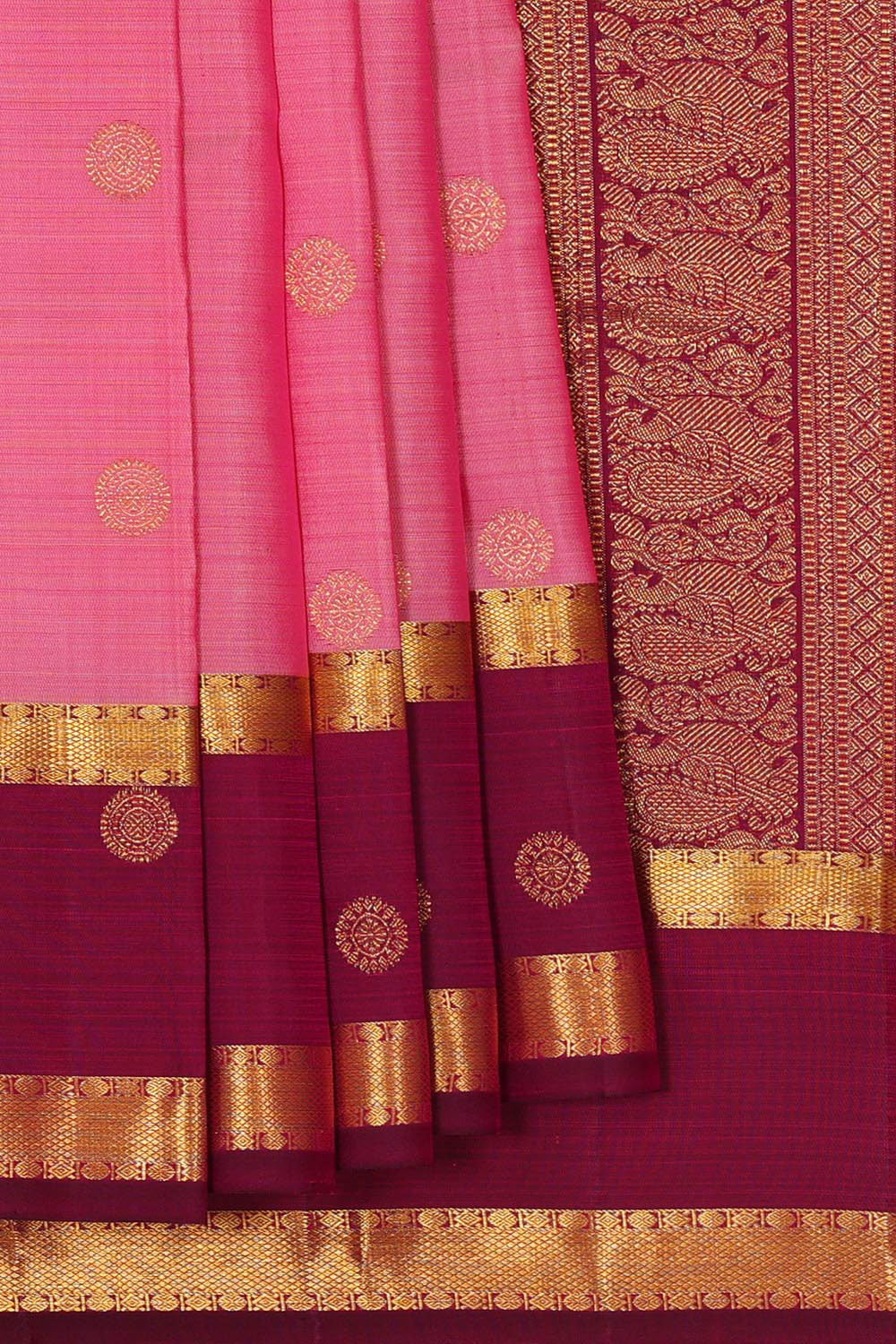 Kanchipattu Pink Brocade Saree