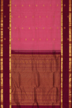 Image of Kanchipattu Pink Brocade Saree