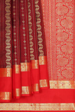 Image of Kanchipattu Maroon Brocade Saree