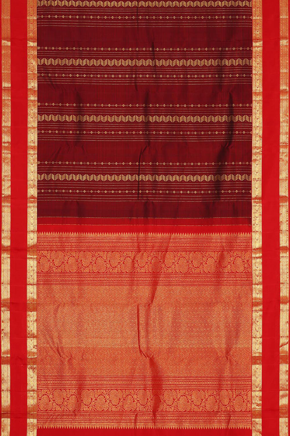 Kanchipattu Maroon Brocade Saree