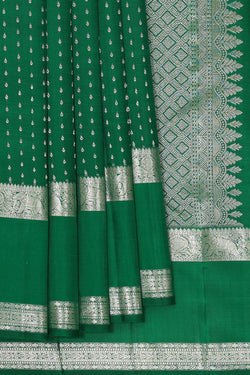 Image of Kanchipattu Dark Green Brocade Saree