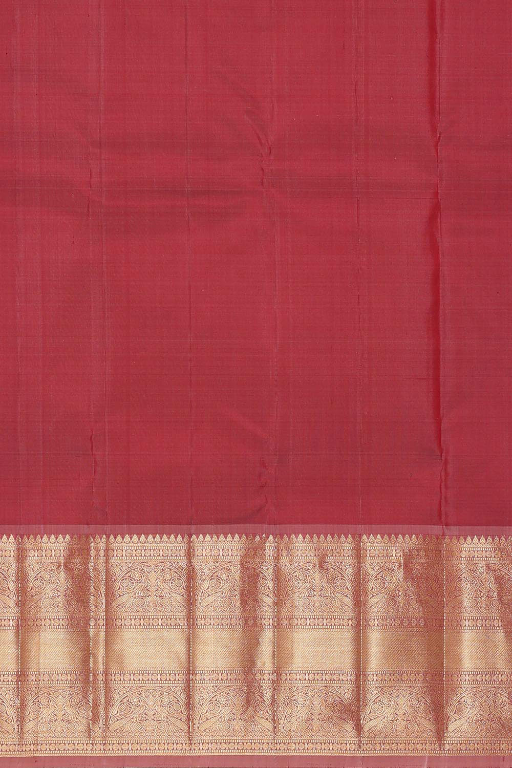 Kanchi Kora Dark Red Brocade Saree