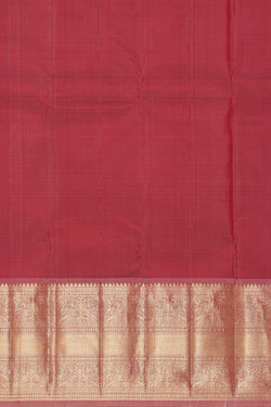 Image of Kanchi Kora Dark Red Brocade Saree