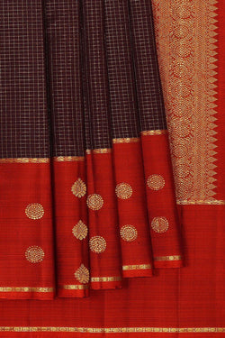 Image of Kanchipattu Maroon Brocade Saree