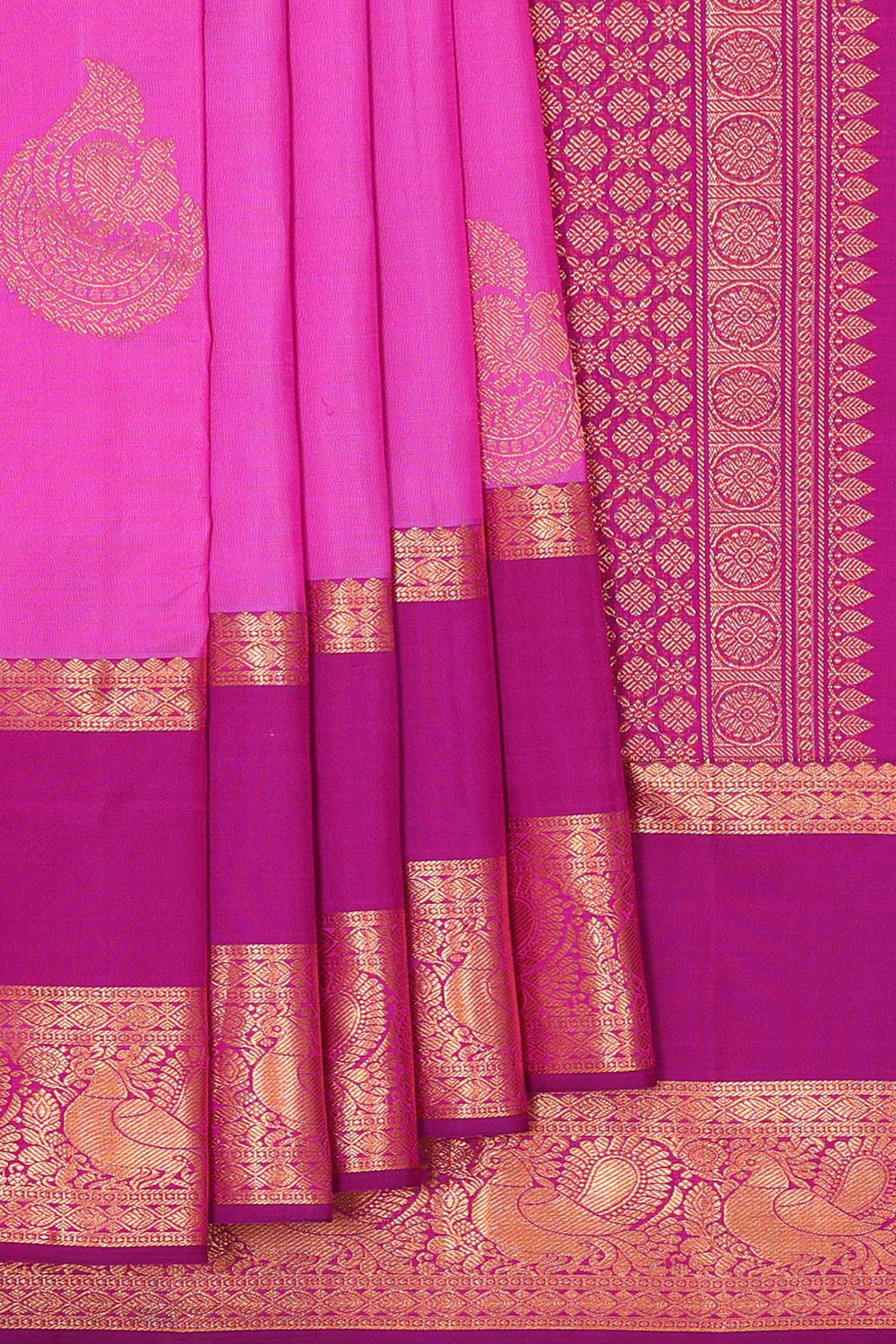 Kanchipattu Pink Brocade Saree