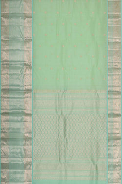 Image of Kanchi Kora Light Mint Green Brocade Saree