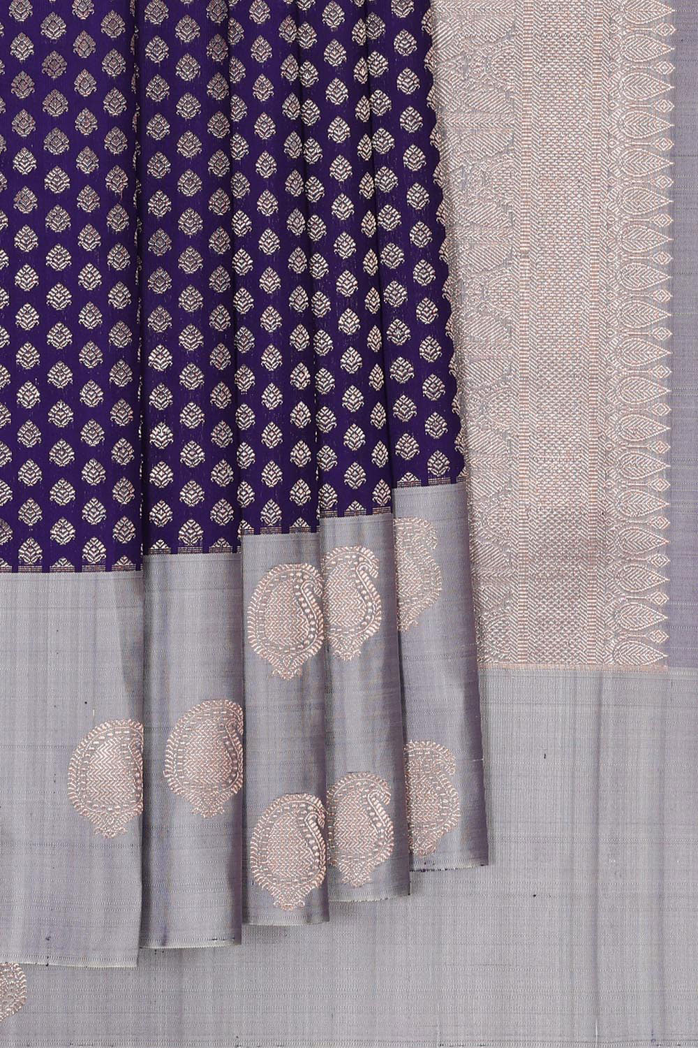 Kanchipattu Violet Brocade Saree